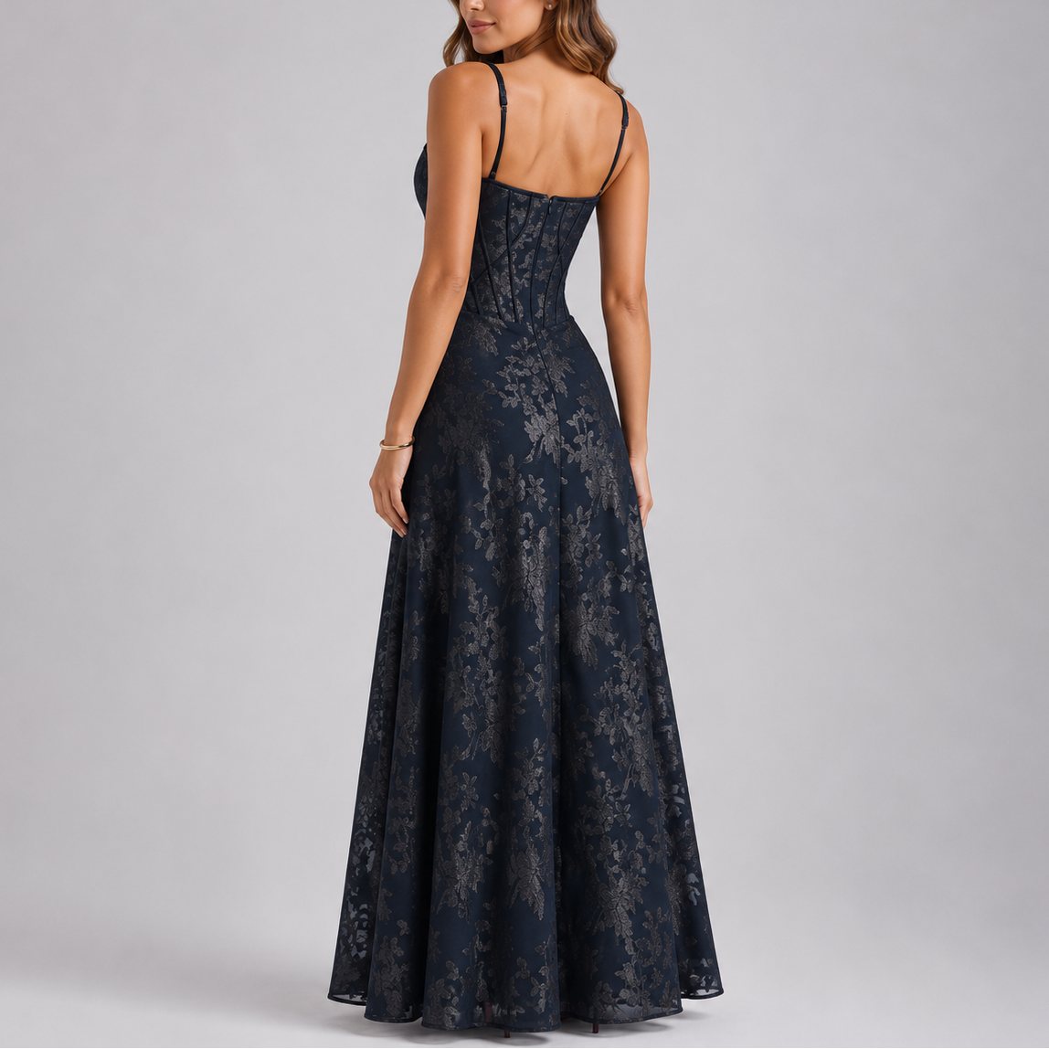 Evi | Maxi jurk met korset en bloemen - view 5