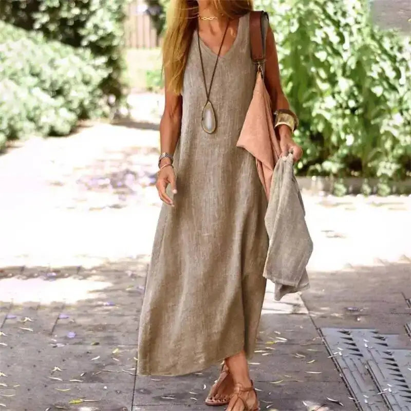 Evi | Mouwloze maxi jurk voor dames - view 8