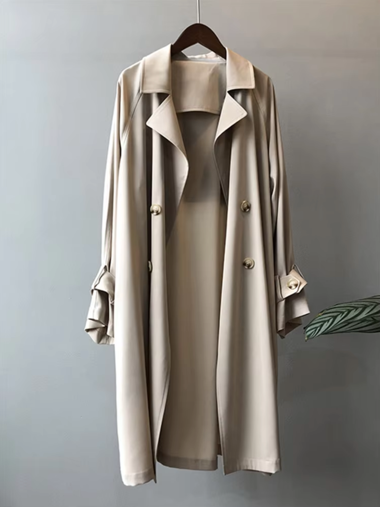 Famke | Lange trenchcoat voor dames - Beige