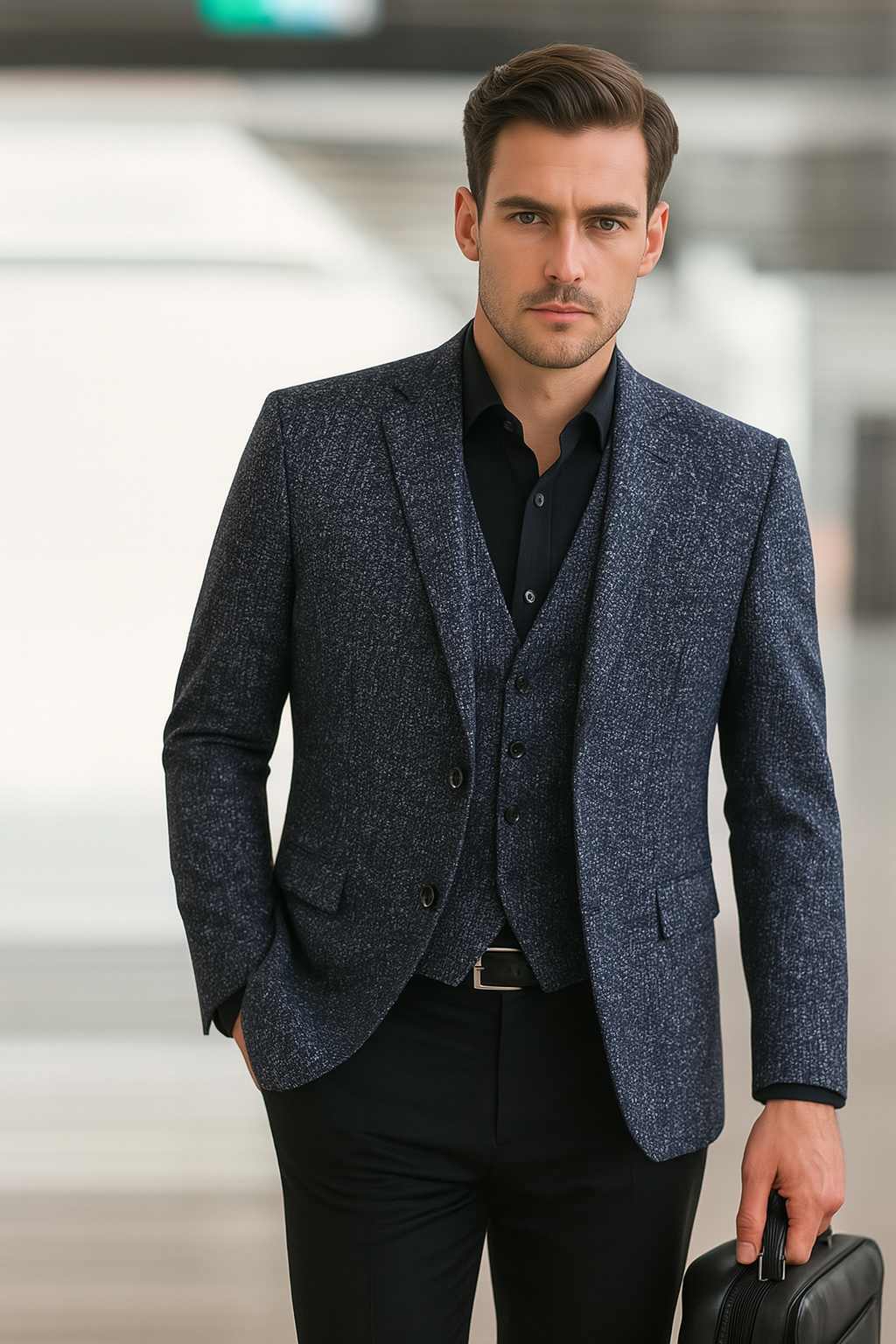 Fedde | Colbert heren slim fit - donkerblauw