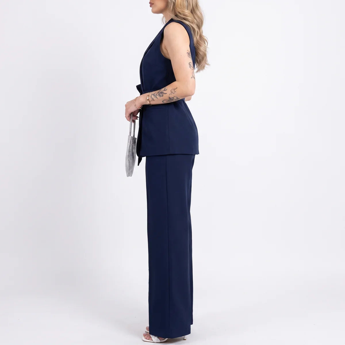 Feline | Mouwloos broekpak voor dames met riem - view 11