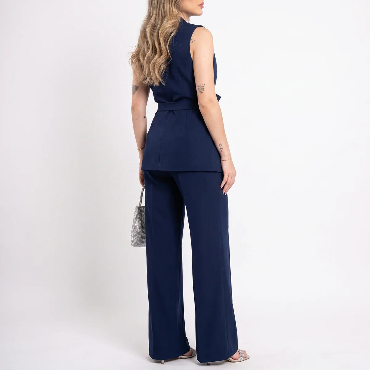 Feline | Mouwloos broekpak voor dames met riem - view 12