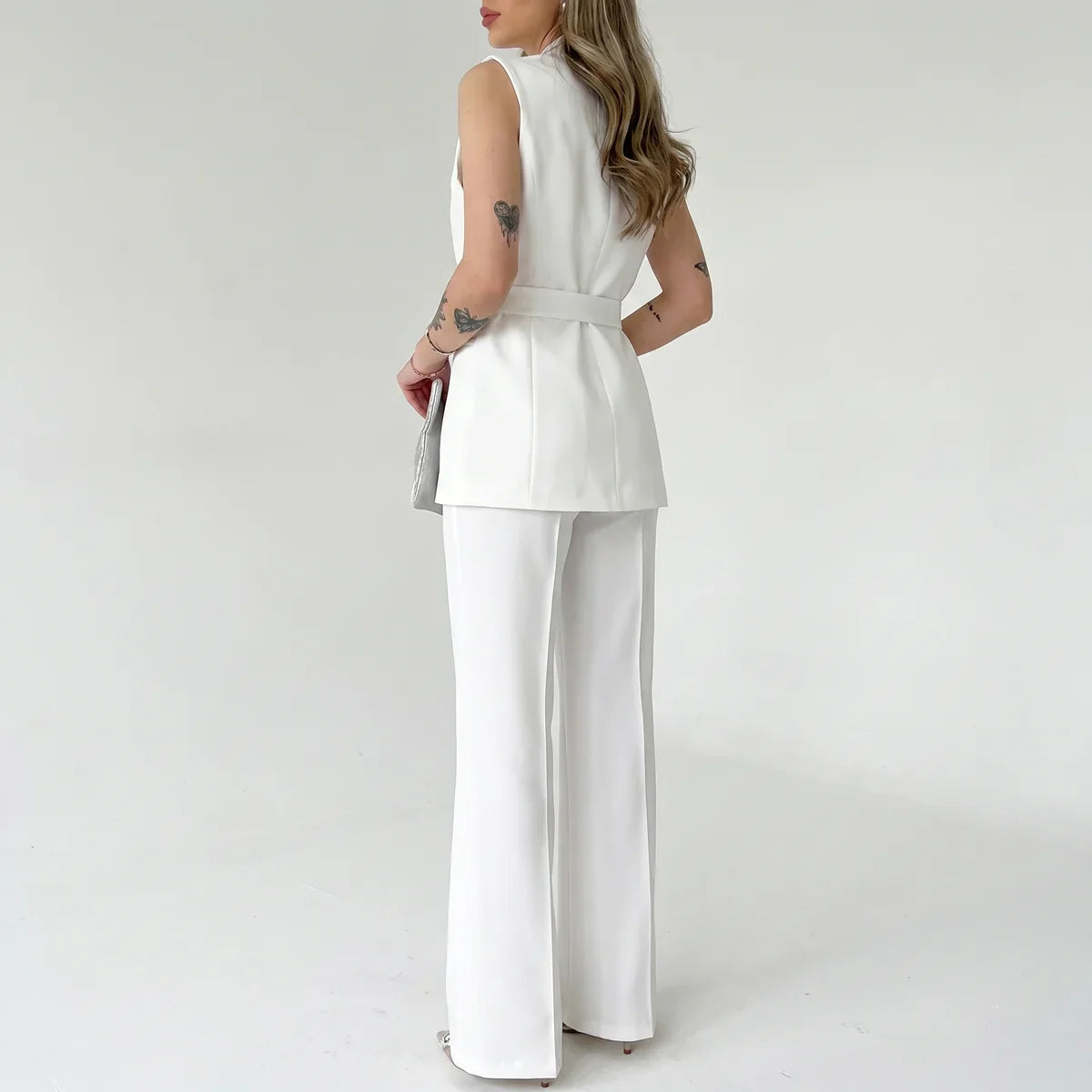 Feline | Mouwloos broekpak voor dames met riem - view 17