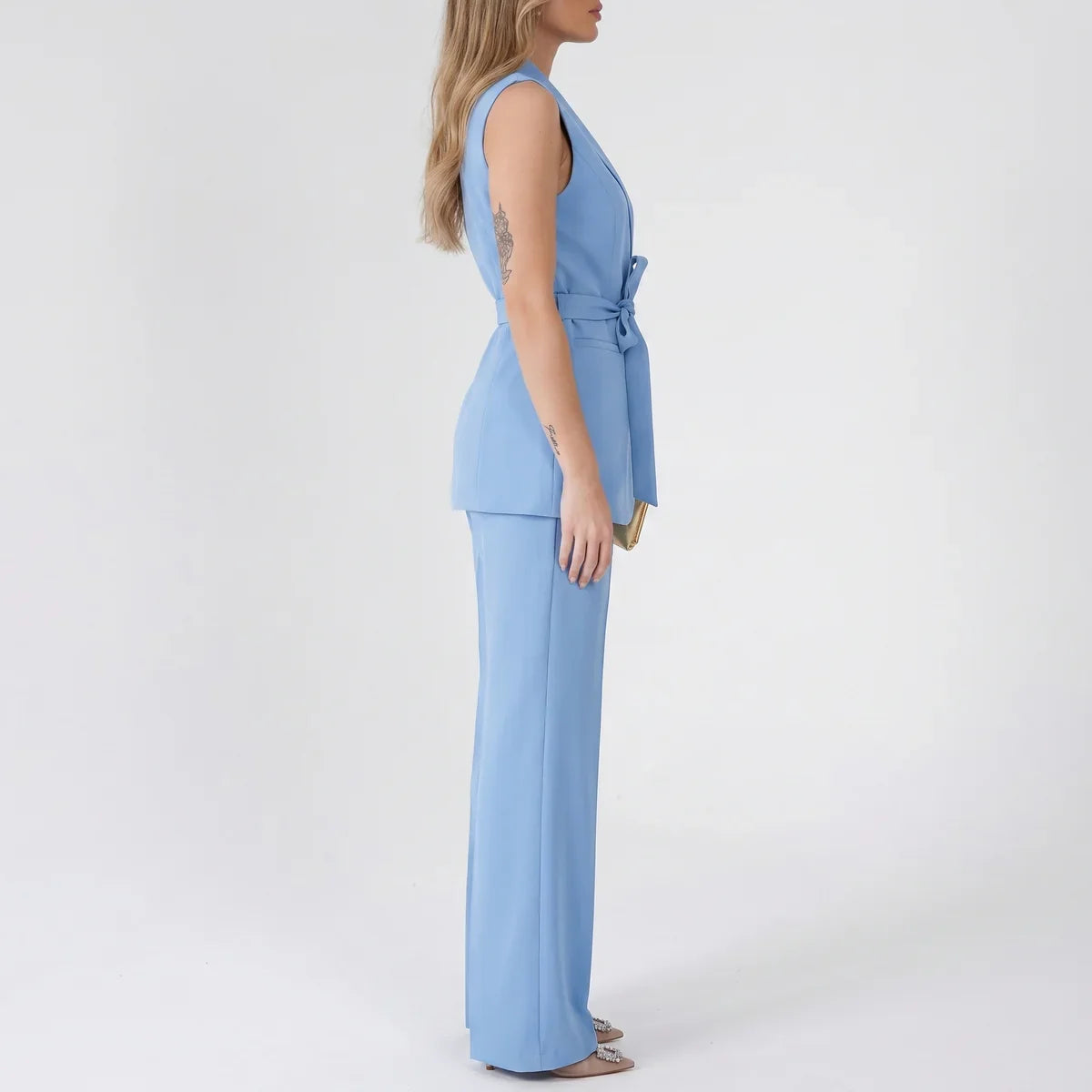 Feline | Mouwloos broekpak voor dames met riem - view 9