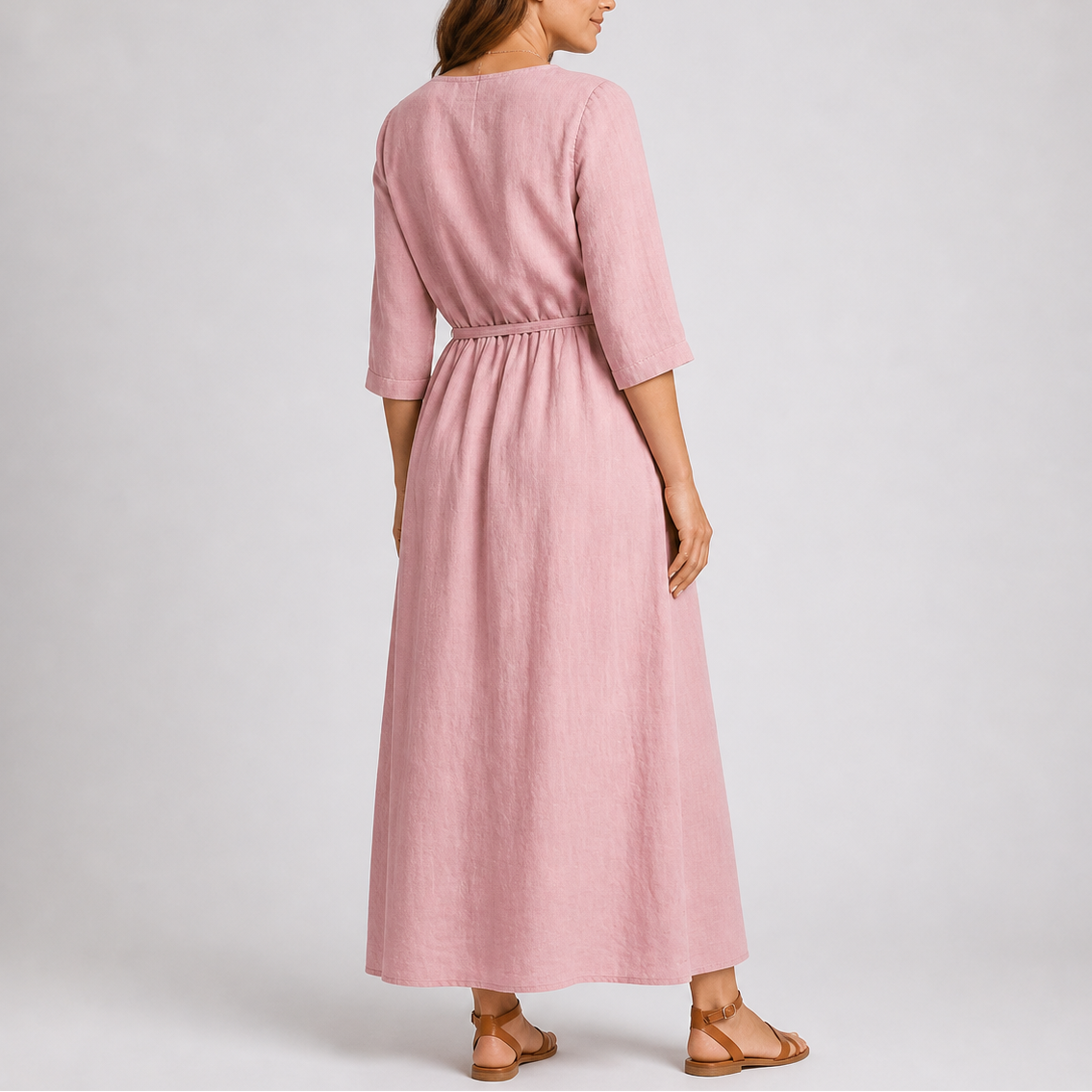 Fenna | Midi zomerjurk voor dames met striktaille - view 4