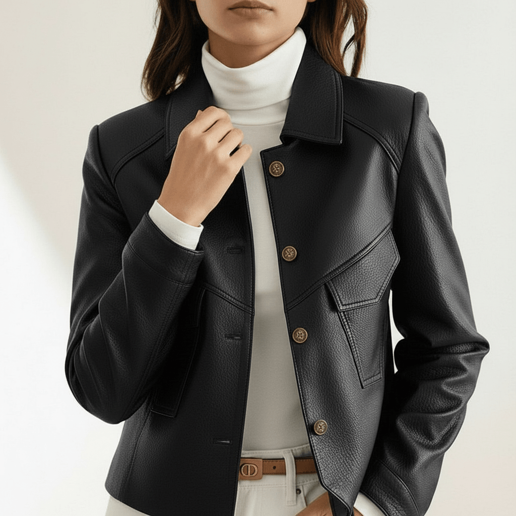 Fien | Leren jas voor dames - view 4