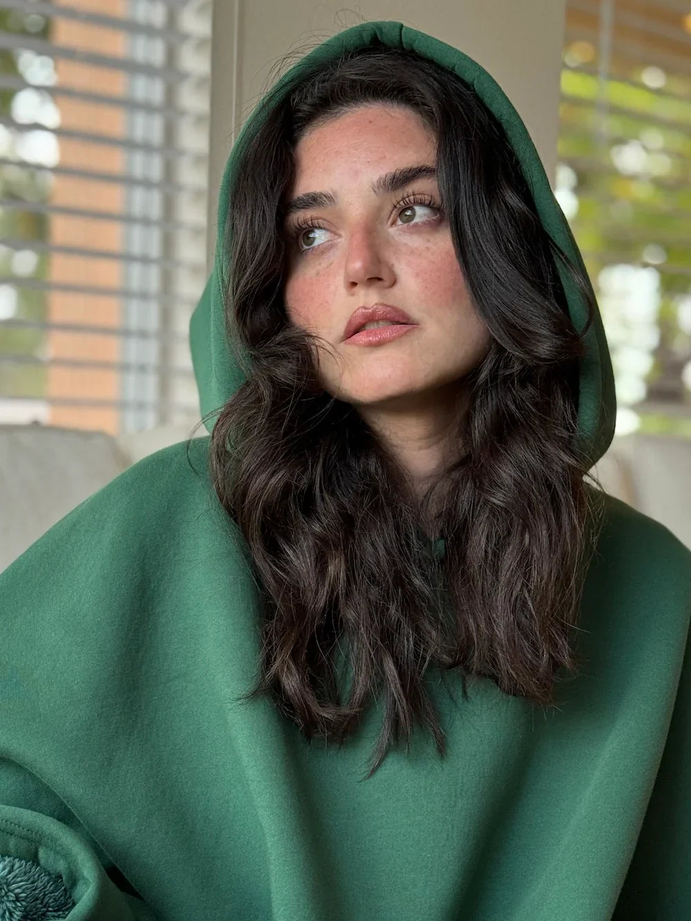 Filip | Oversized hoodie van fleece, groen - foto 9