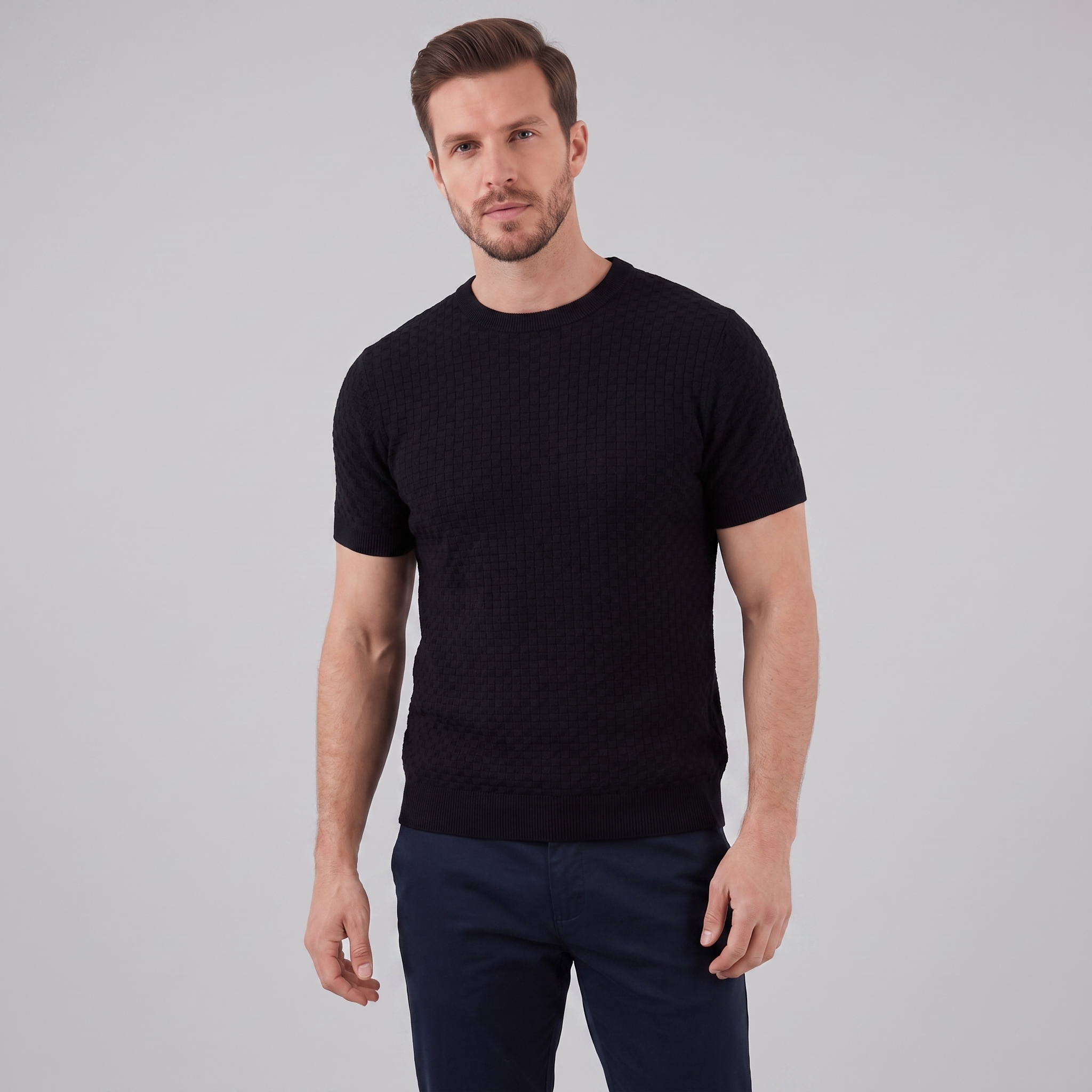 Floris | Gebreid t-shirt voor heren, korte mouw - view 10