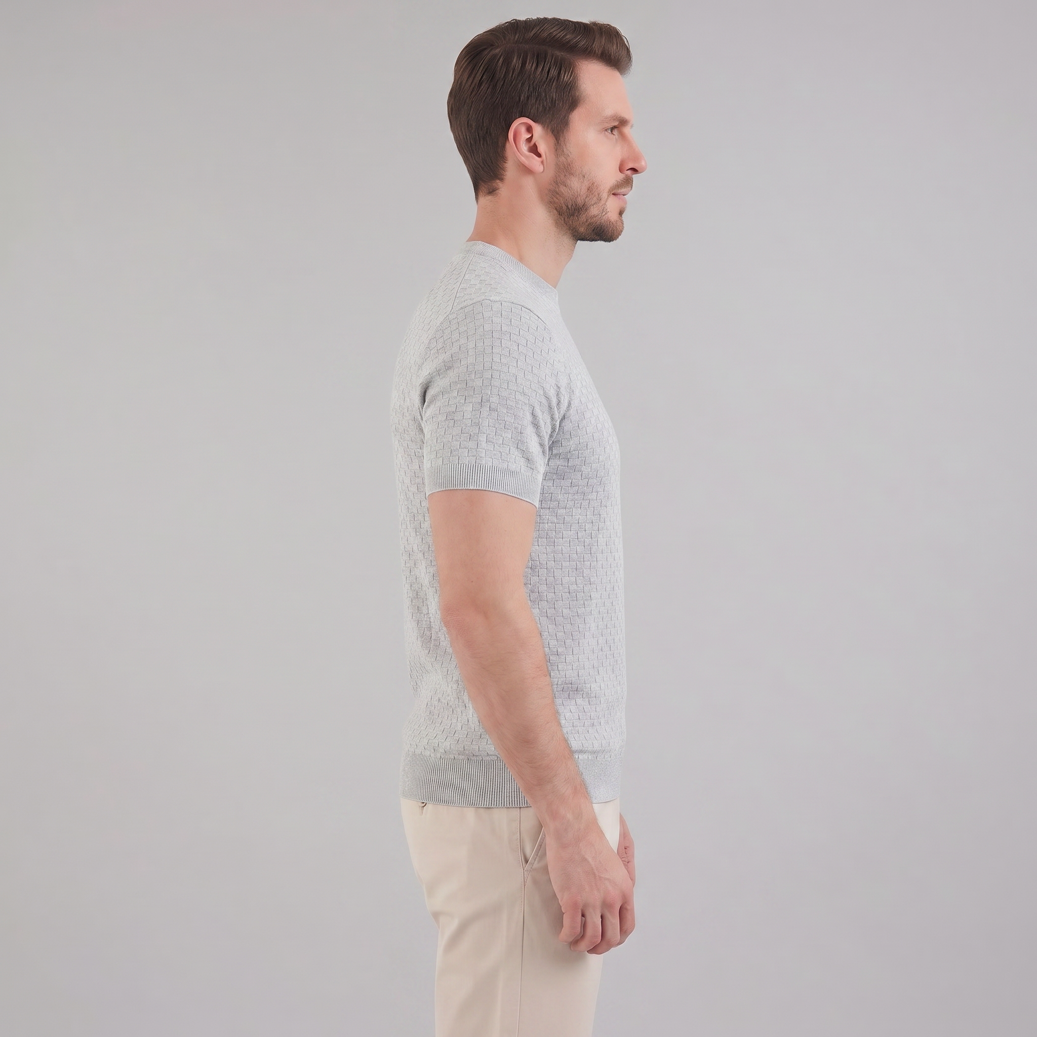 Floris | Gebreid t-shirt voor heren, korte mouw - view 16