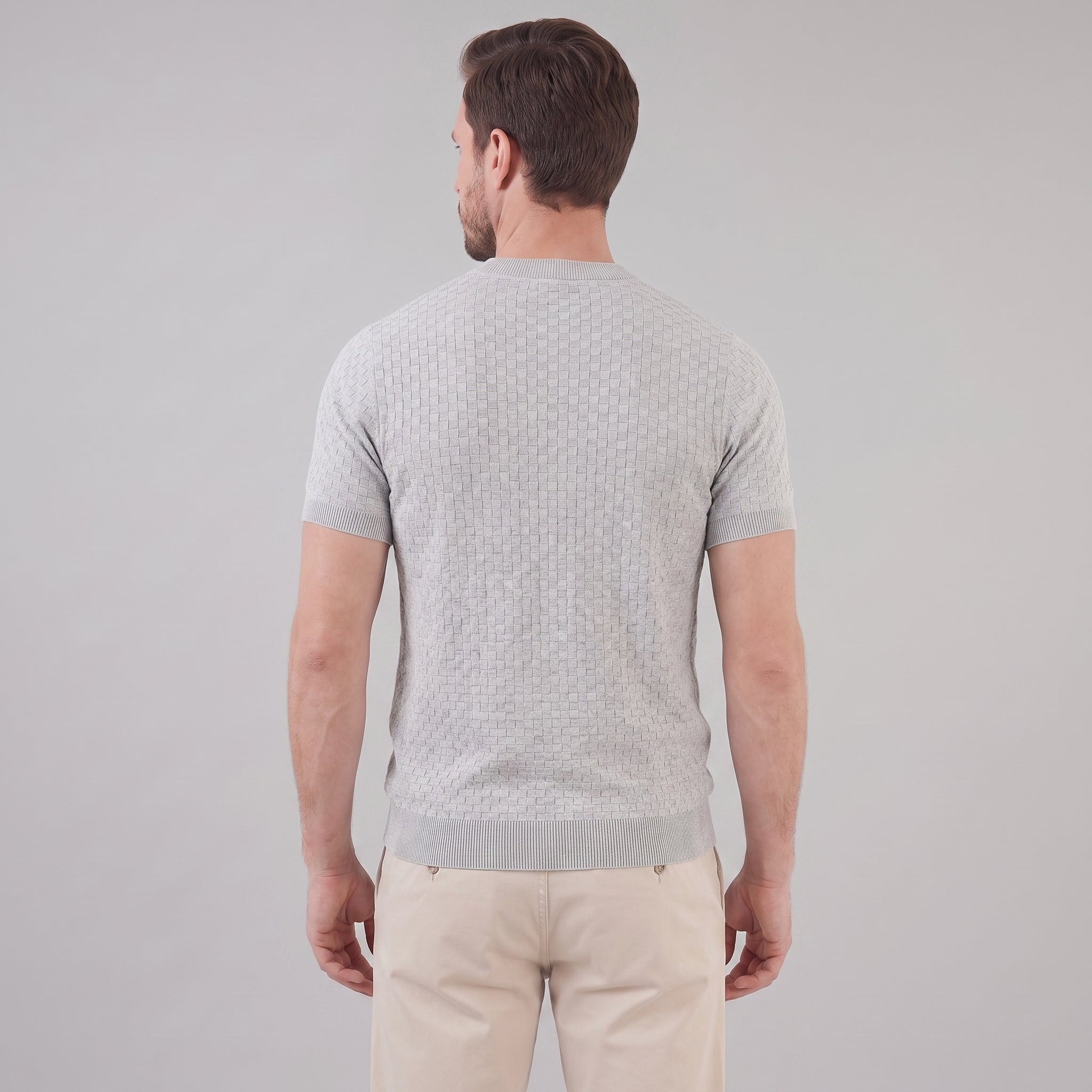 Floris | Gebreid t-shirt voor heren, korte mouw - view 17