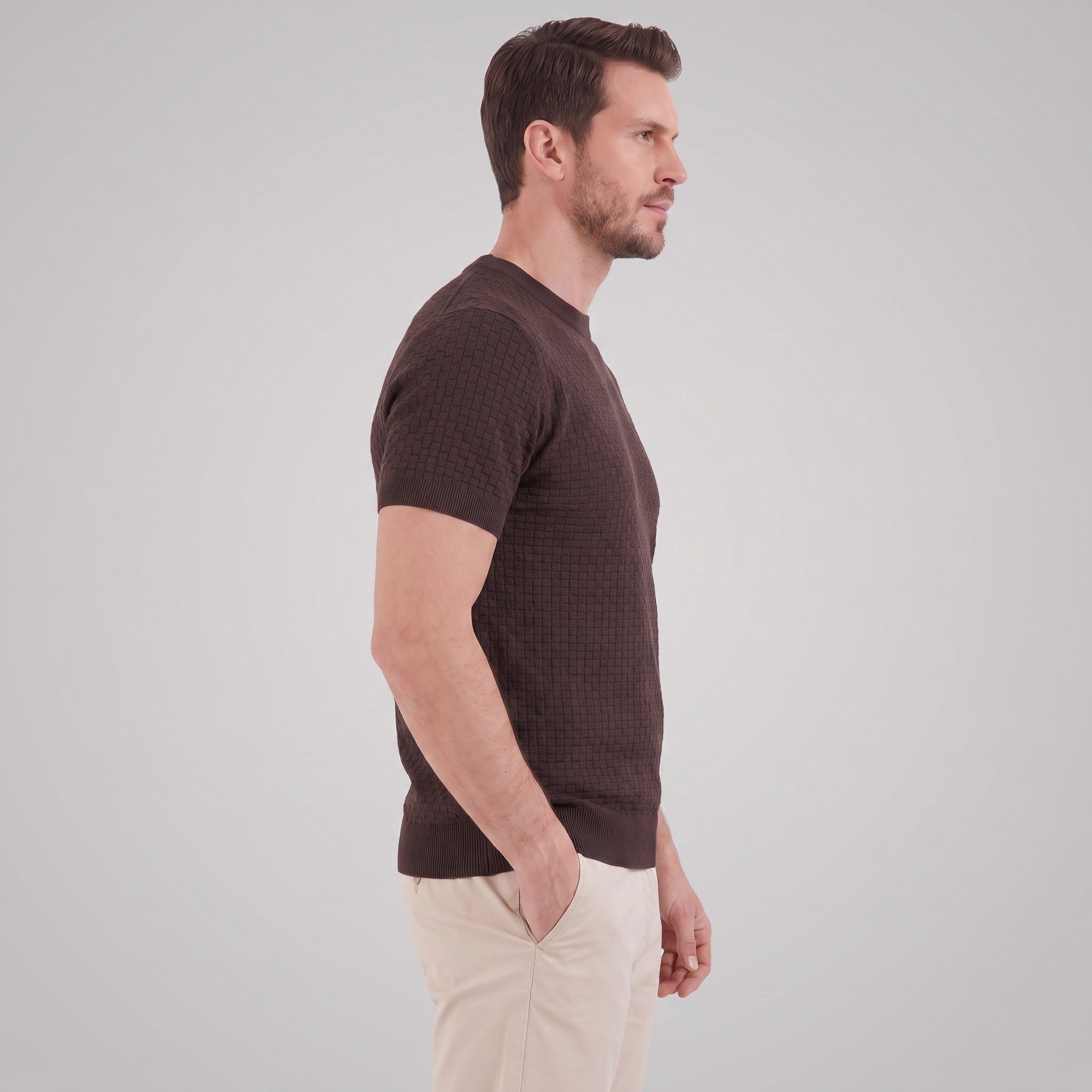 Floris | Gebreid t-shirt voor heren, korte mouw - view 21