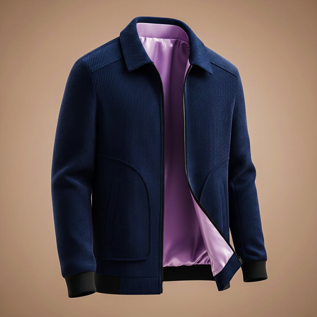 Frank | Corduroy jas voor heren met rits - Marineblauw