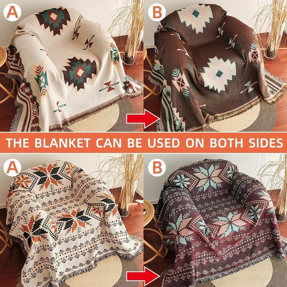 Frank | Oversized boho deken met franjes van katoenmix - foto 7