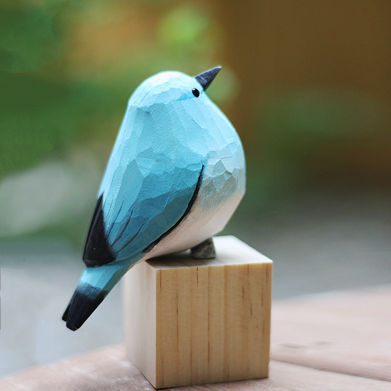 Frans | Houten vogelbeeldje, handgesneden - E