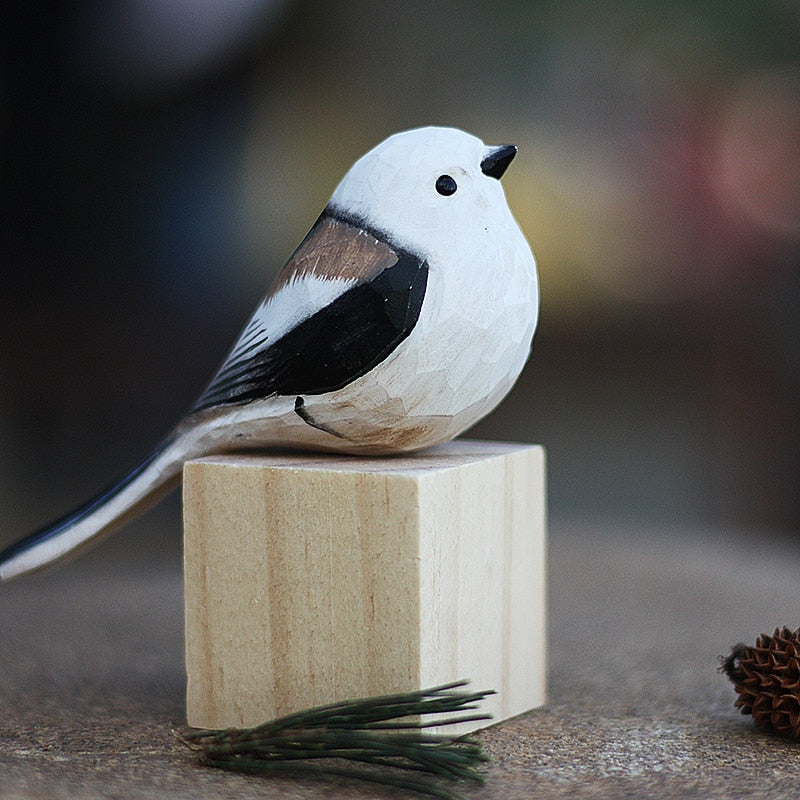 Frans | Houten vogelbeeldje, handgesneden - F