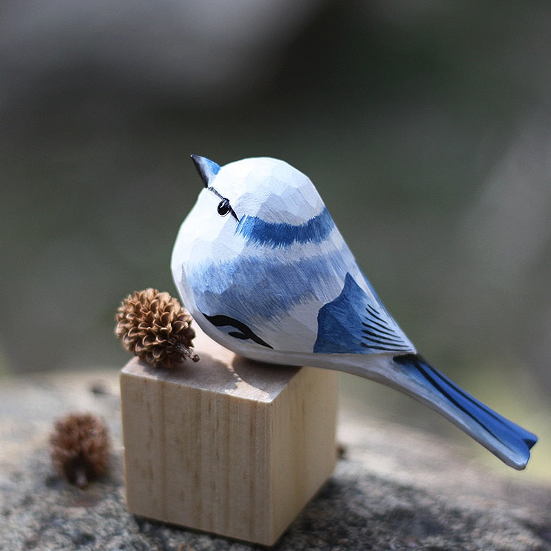 Frans | Houten vogelbeeldje, handgesneden - J