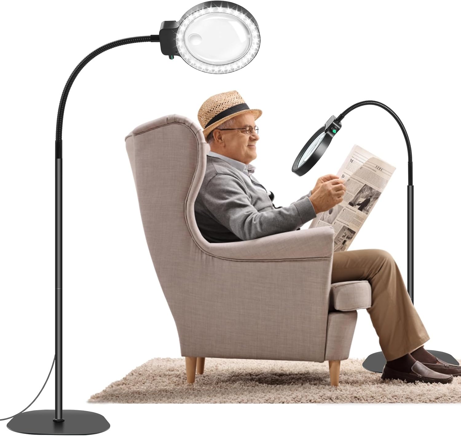 Freek | Vergrootglas met LED-verlichting op standaard - view 1
