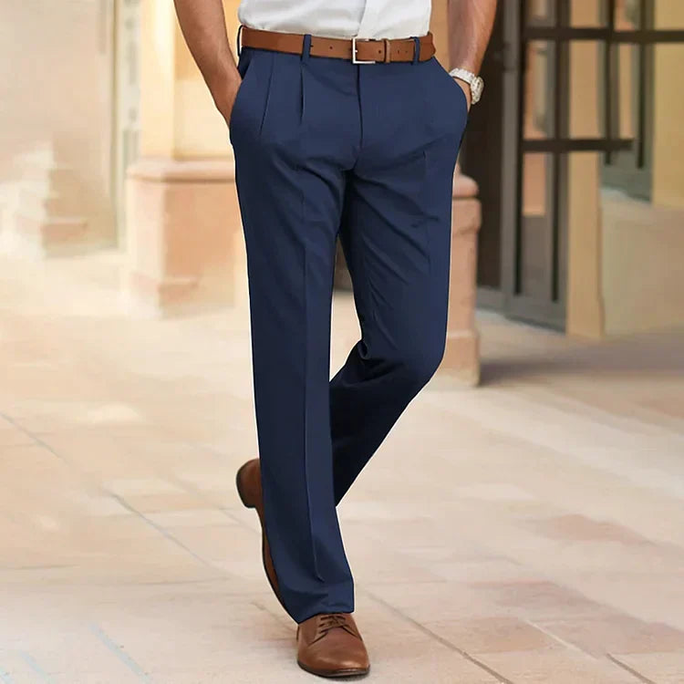 Frits | Nette pantalon voor heren met zakken - Donkerblauw