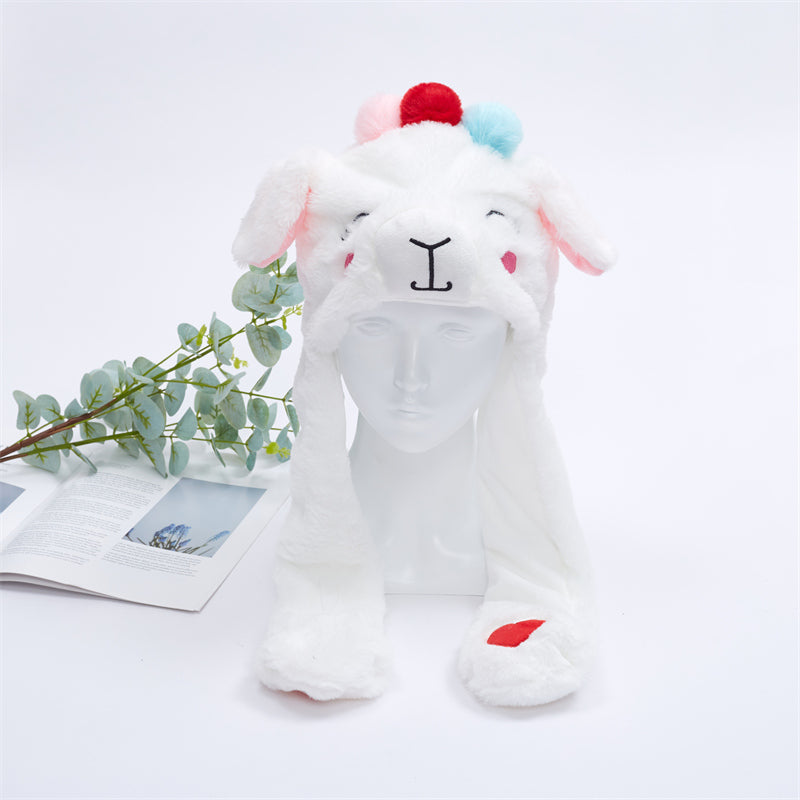 Geert | Pluche muts met bewegende oren - Alpaca