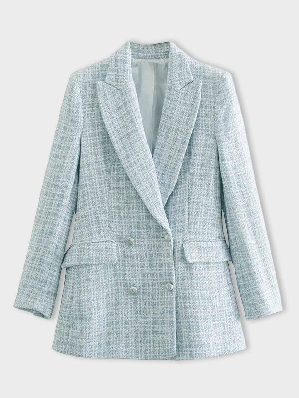 Livia - Stijlvolle Tweed Blazer Met Dubbele Knopen