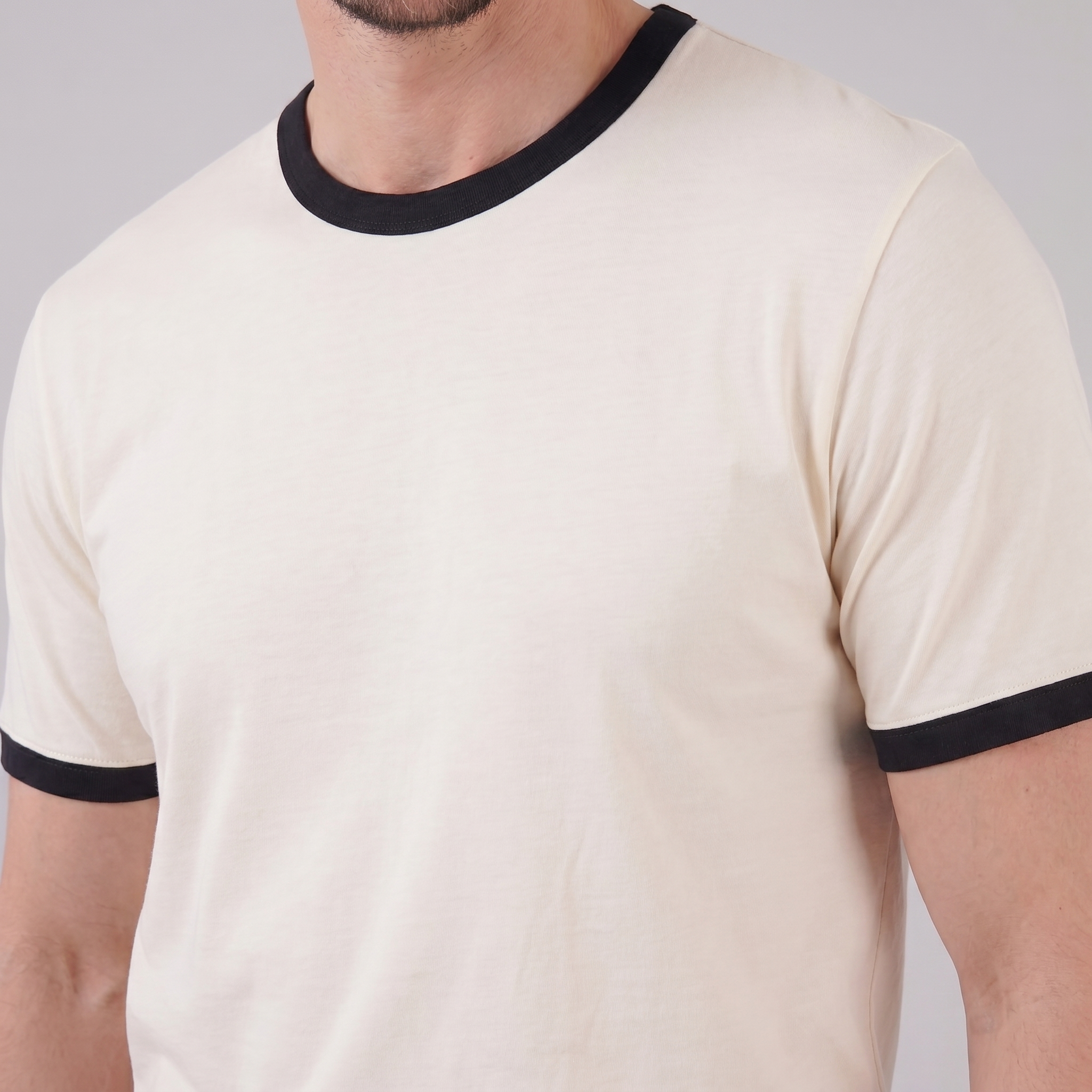 Guus | Heren t-shirt met contrastbies en ronde hals - view 9