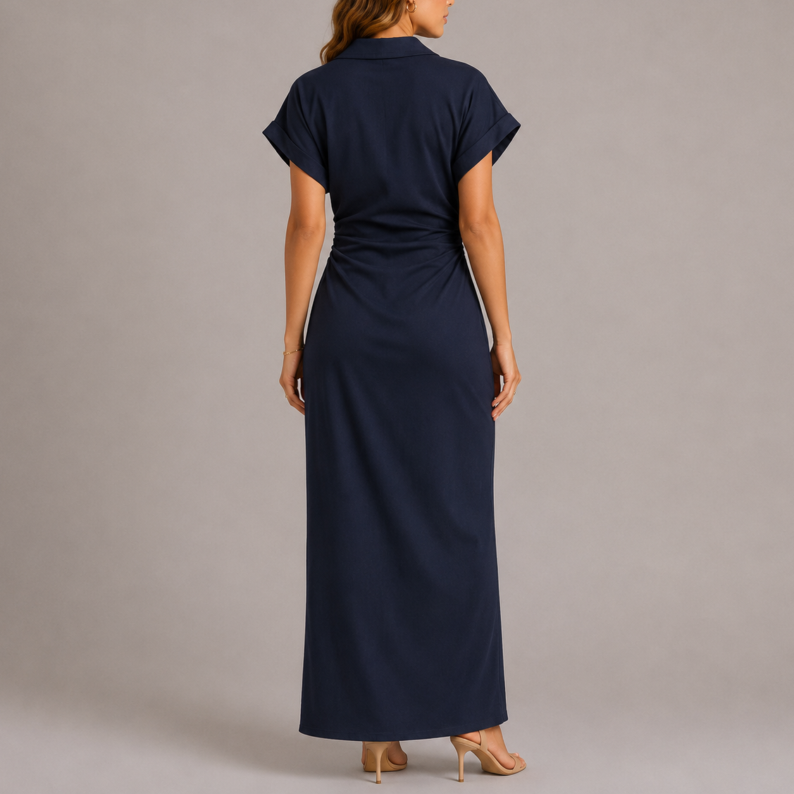 Hanna | Getailleerde lange blousejurk voor dames - view 3
