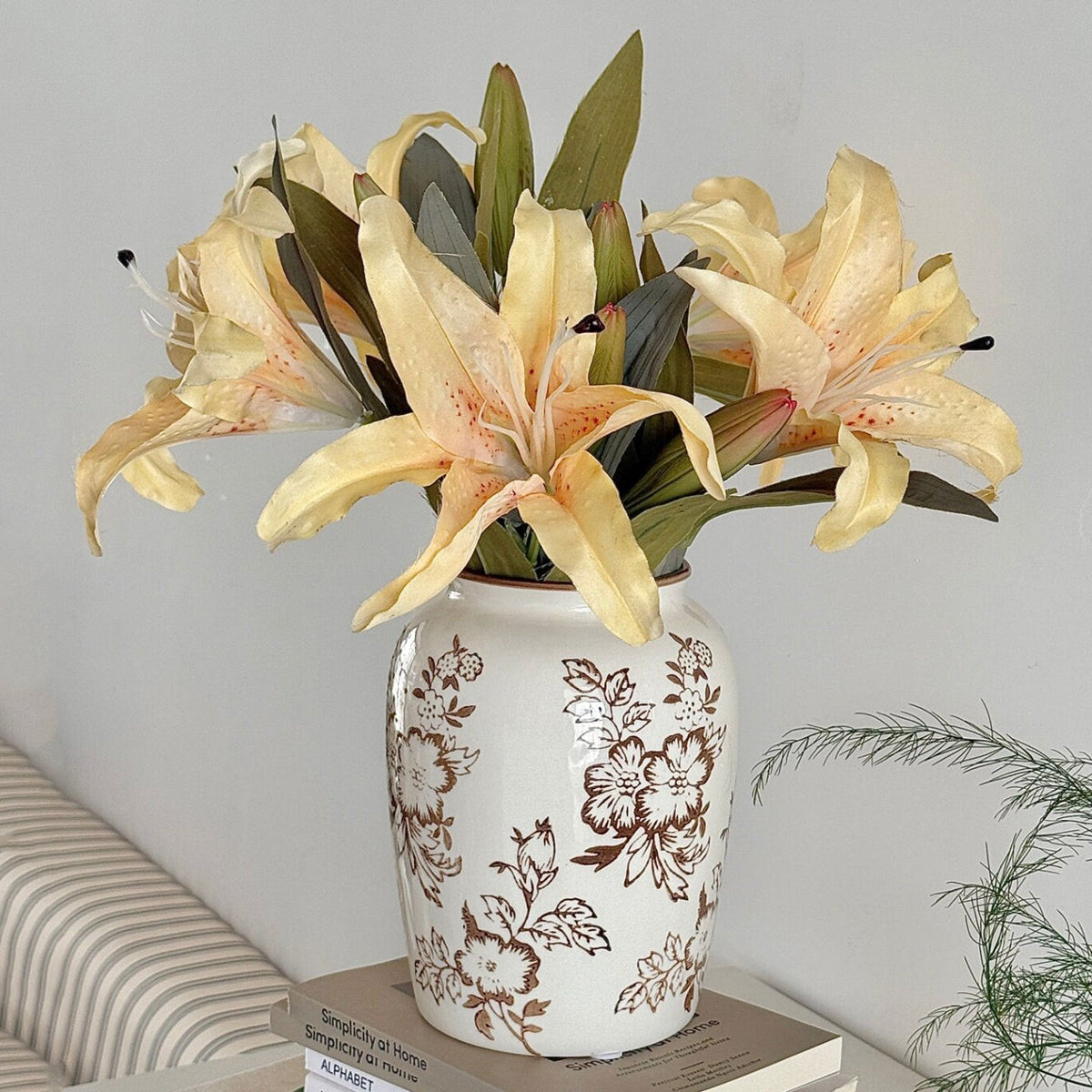 Herman | Keramische vaas met bloemenpatroon - foto 3