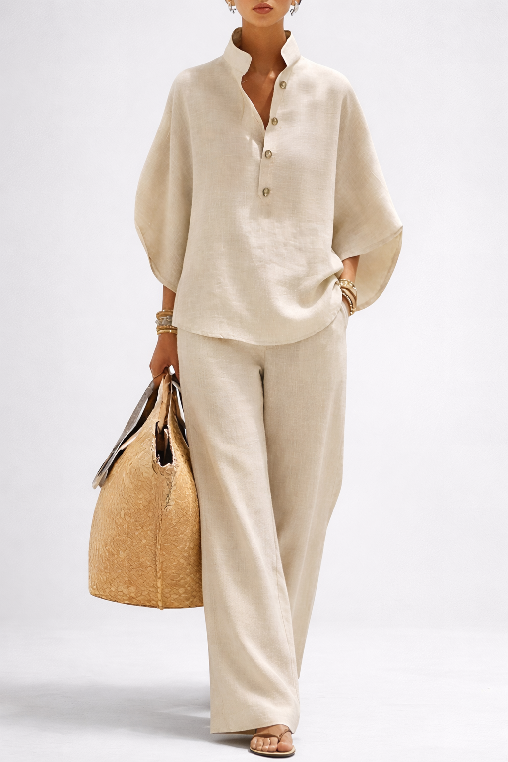 Inge | Tweedelige set met wijde broek voor dames - view 8