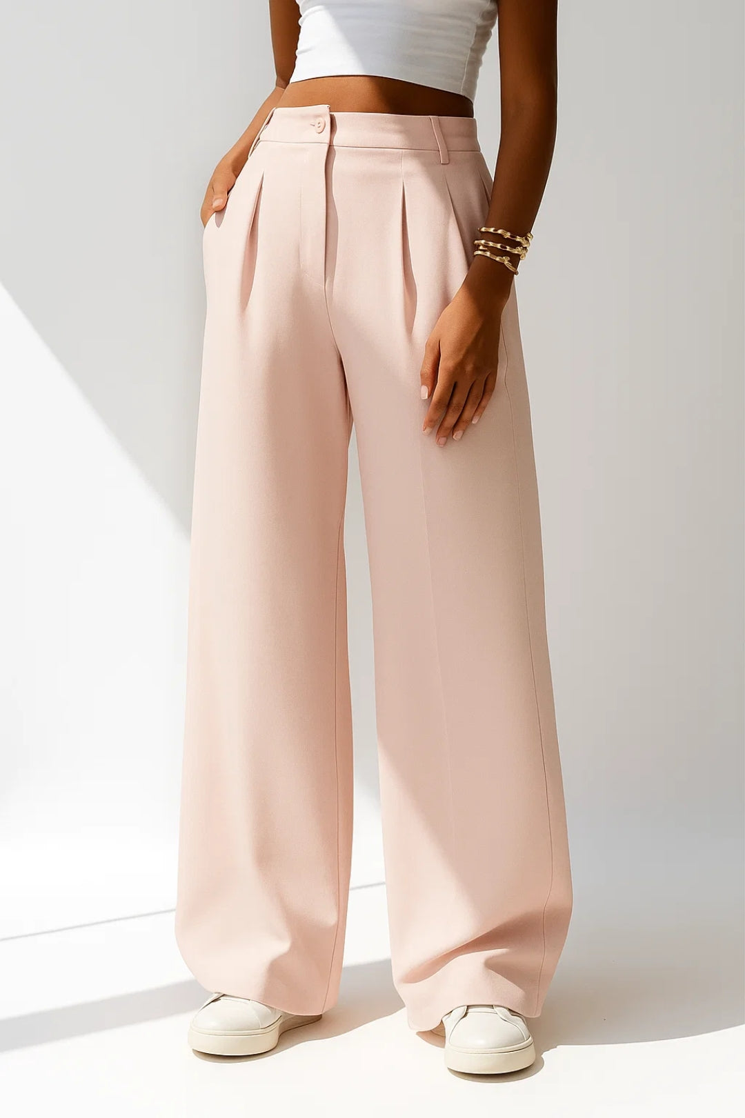 Isa | Pantalon dames met hoge taille en wijde pijpen - view 2