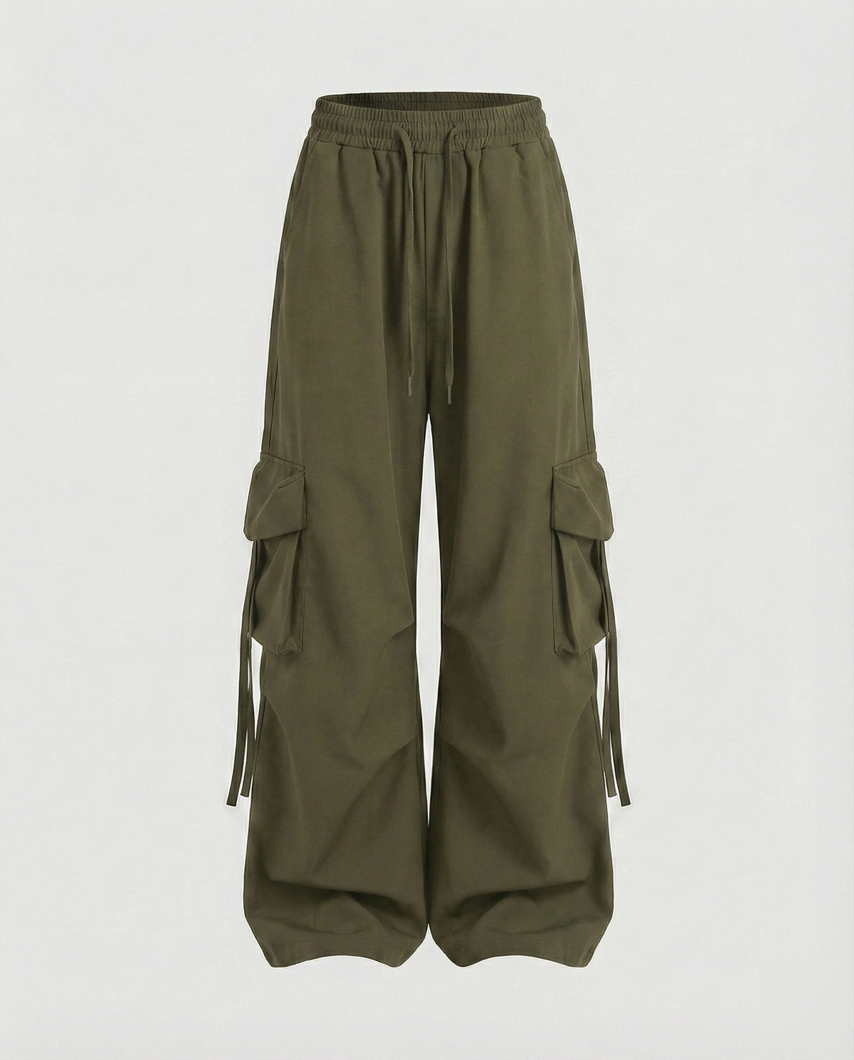 Isabelle | Baggy cargobroek voor dames, ecru - Olijfgroen