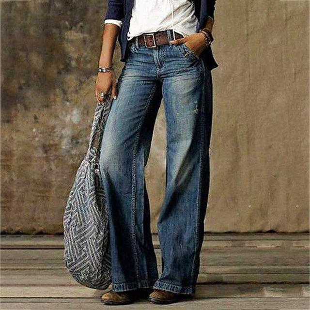 Isabelle | Wijde jeans voor dames - Blauw