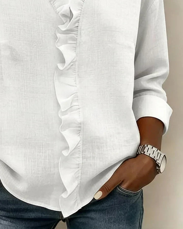 Jasmijn | V-hals blouse met ruches voor dames - view 9
