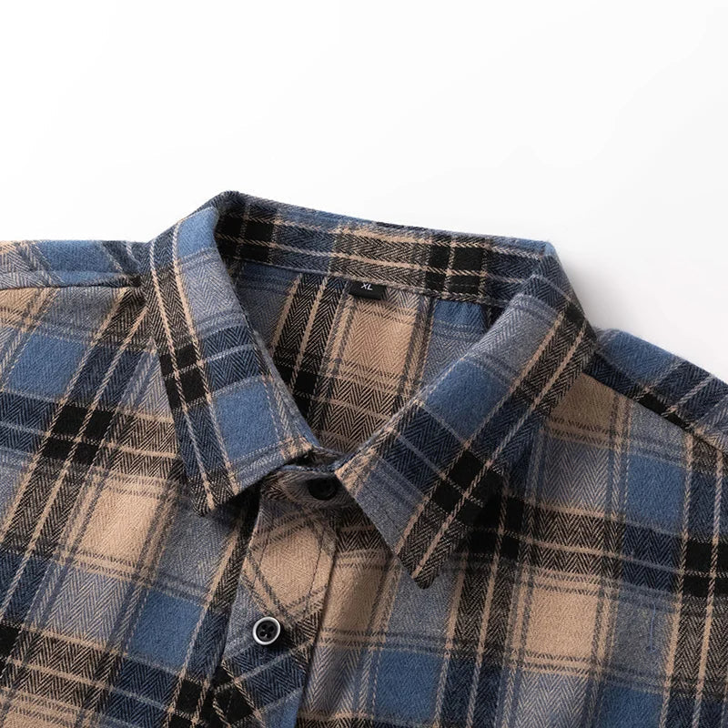 Jeroen | Geruit overshirt voor heren - Zwart