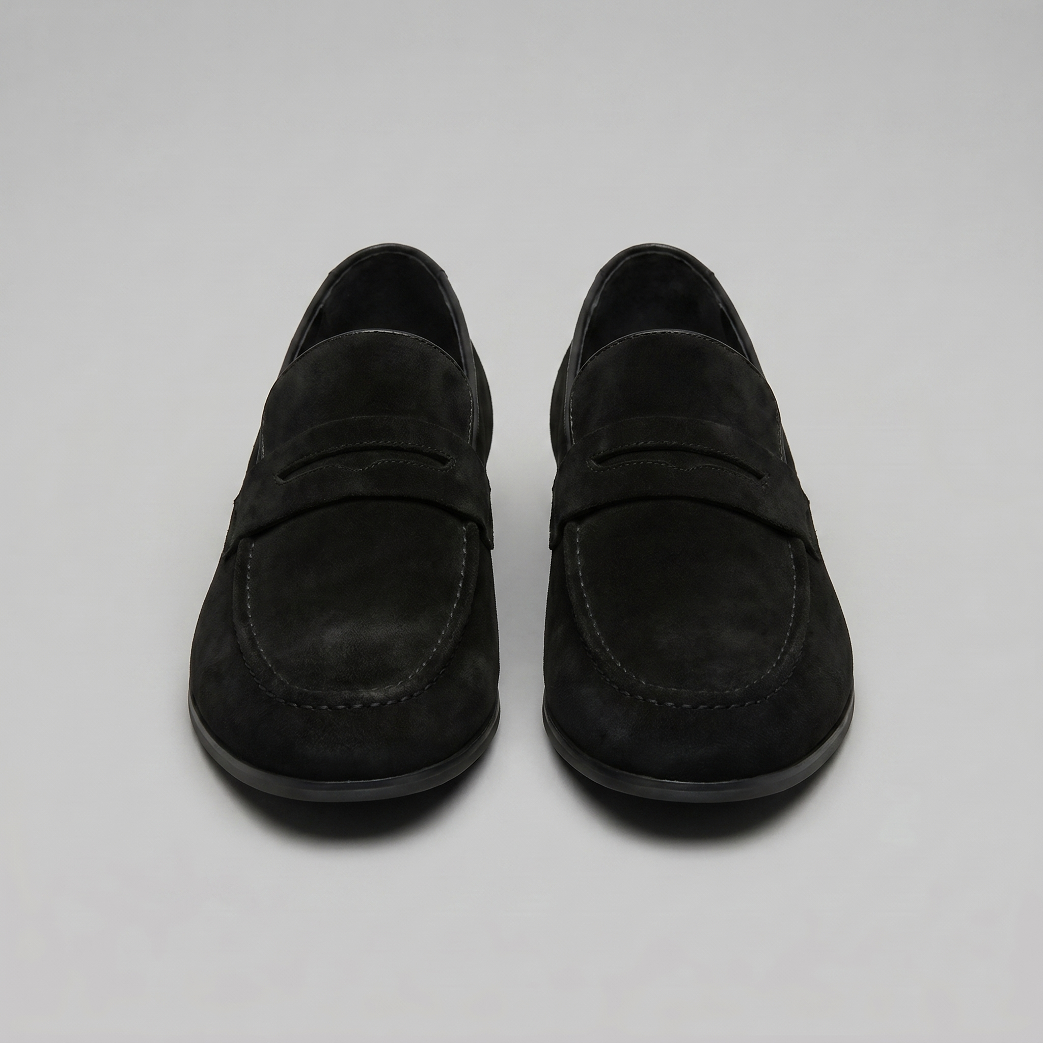 Jesse | Suède penny loafers voor heren - Zwart