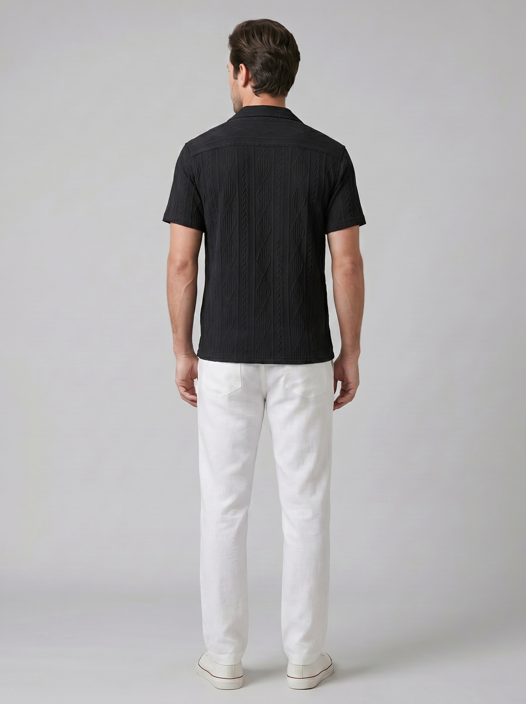 Job | Gebreide zomerset voor heren - Zwart