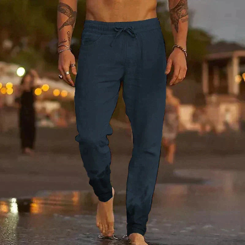 Job | Zomerbroek heren met elastische band - Donkerblauw