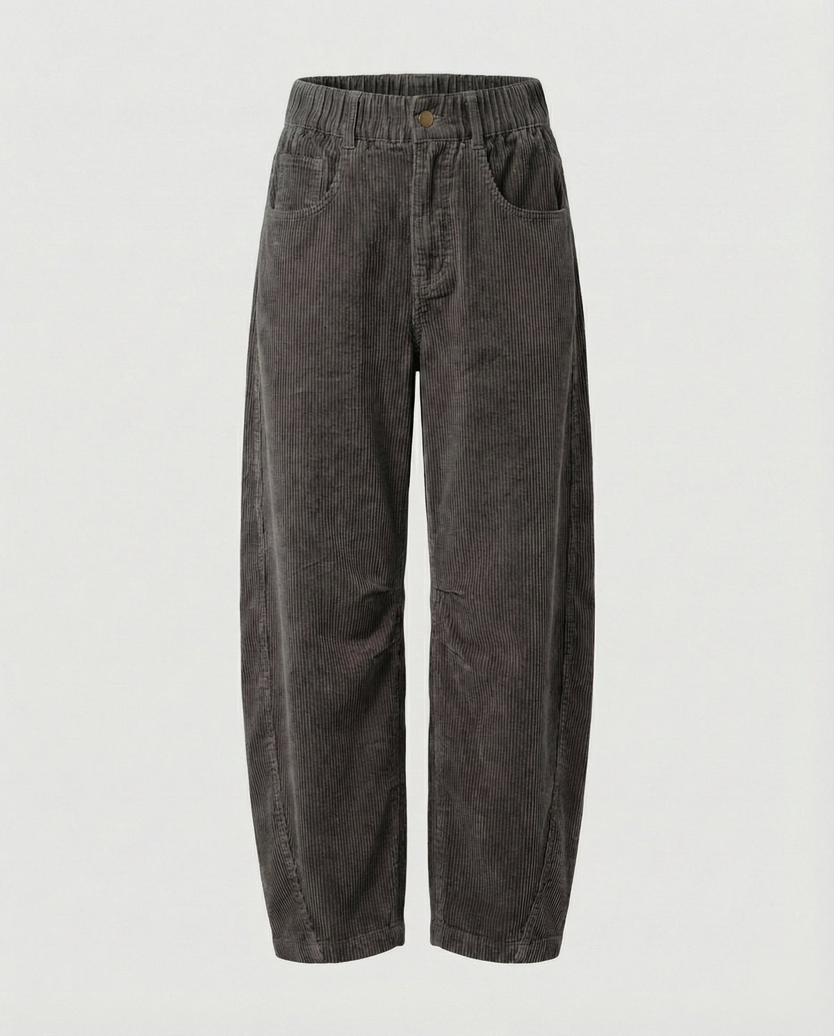 Jolijn | Corduroy broek voor dames met hoge taille - Donkergrijs