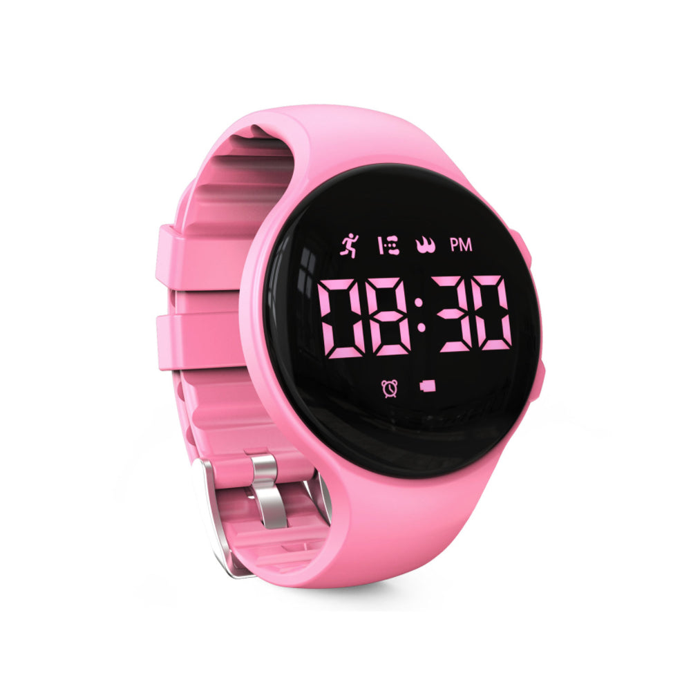 Jonas | Digitaal LED kinderhorloge met stappenteller - Roze