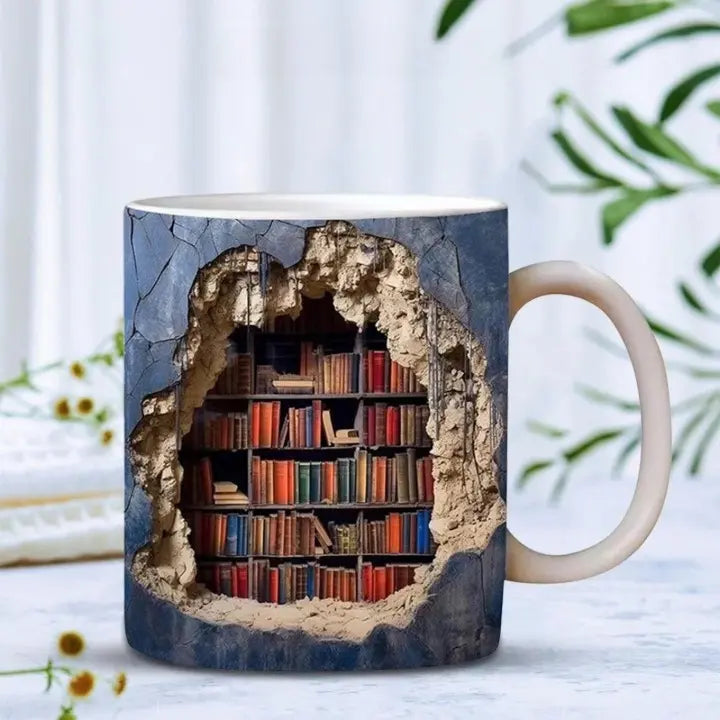 Jordi | Keramische koffiemok met 3D boekenplank - foto 4