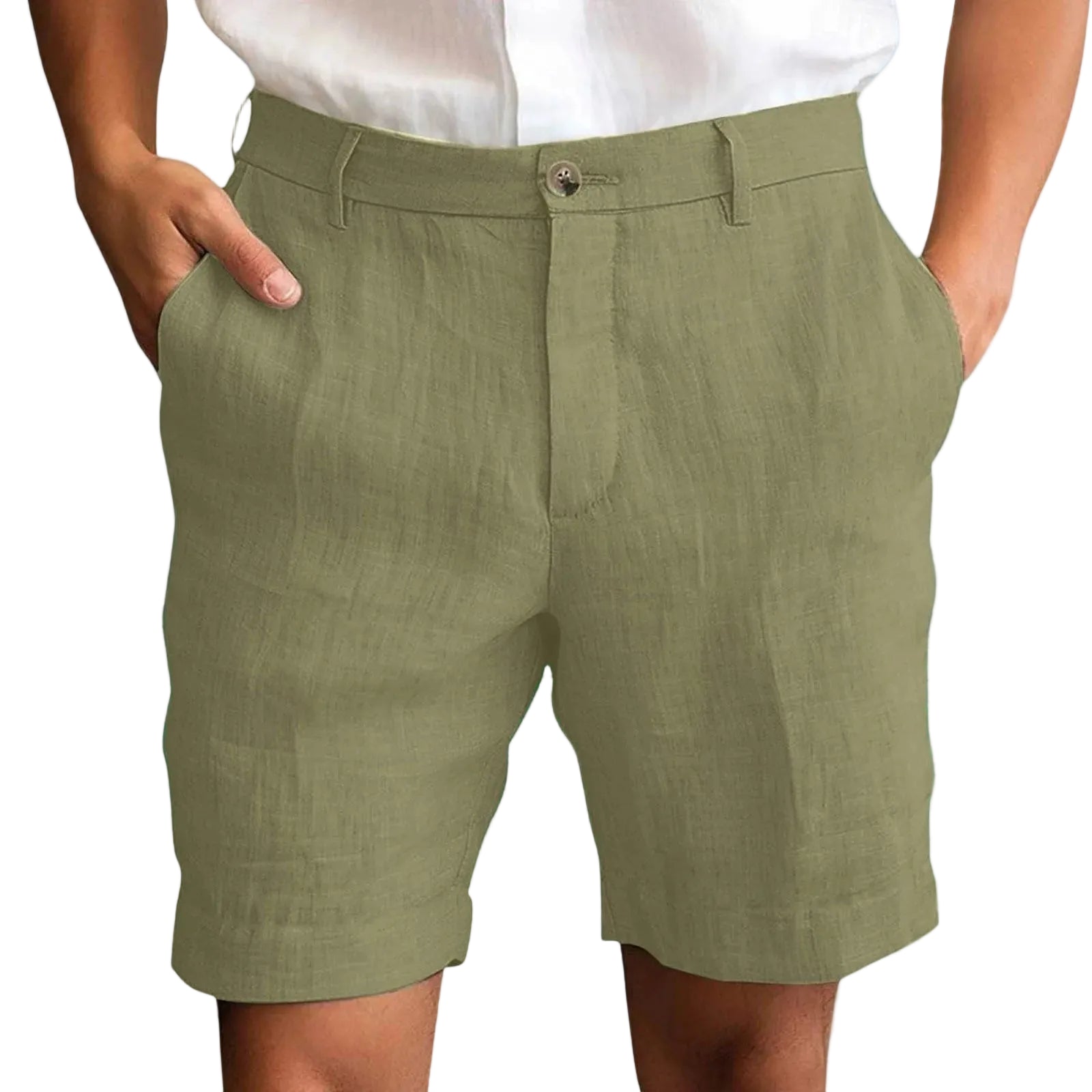 Jordi | Linnen korte broek voor heren - Groen