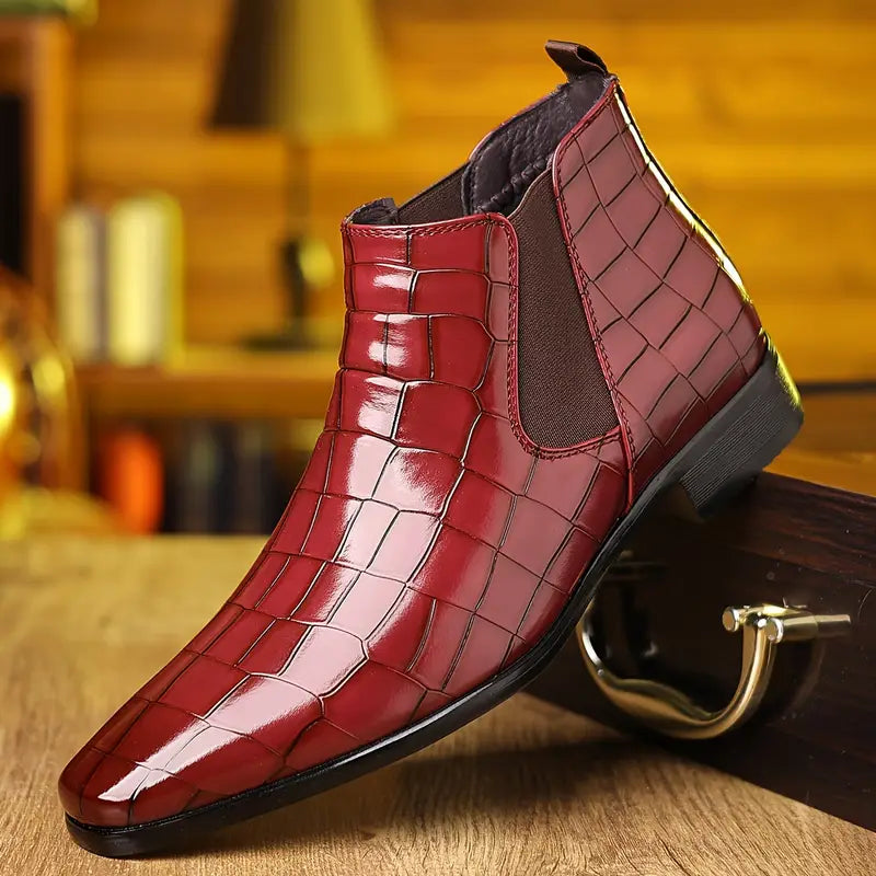 Joris | Leren chelsea boots voor heren - Rood