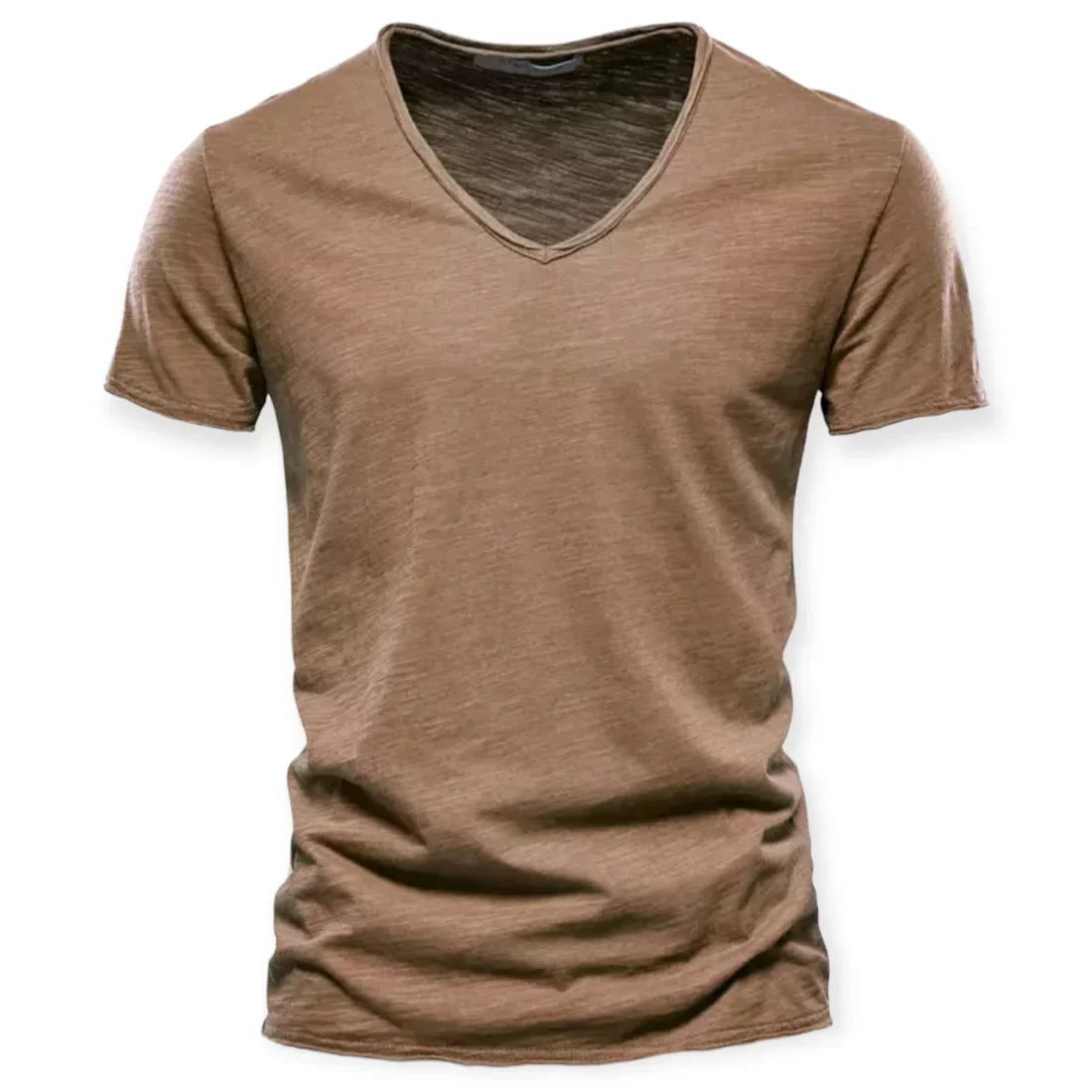 Jorn | V-hals T-shirt voor heren - Bruin