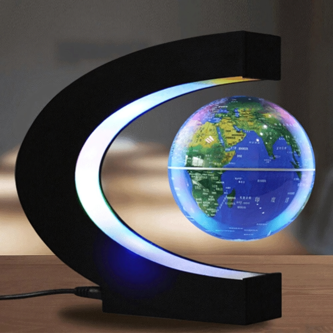 Jorn | Zwevende wereldbol lamp met LED - Blauwe globe