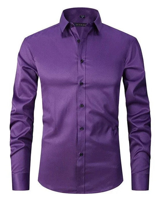 Jort | Strijkvrij slim fit overhemd voor heren - Lila