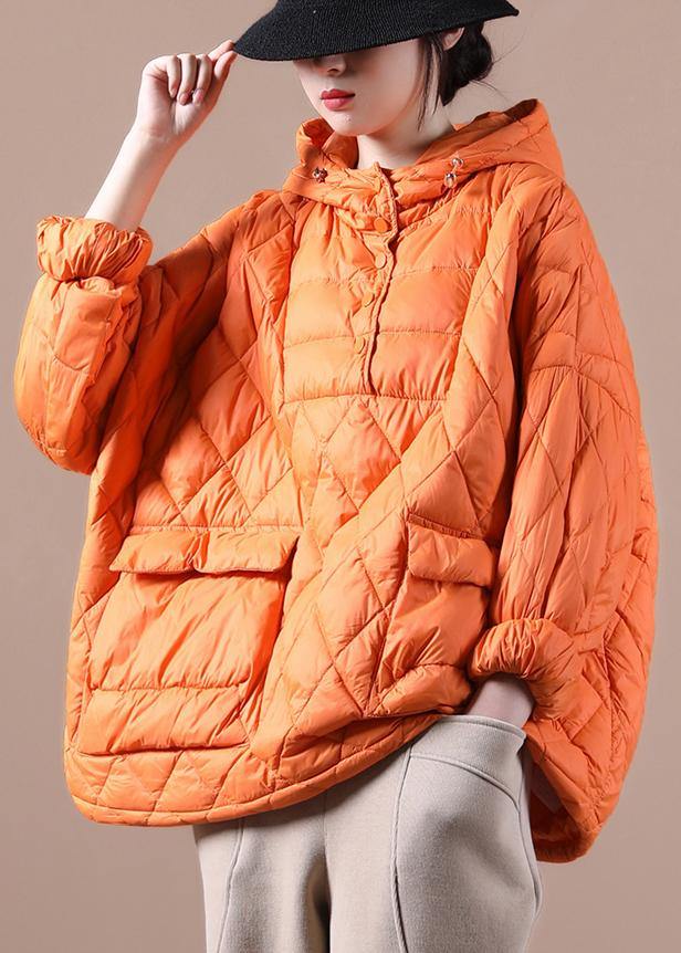 Julia | Oversized donsjas met capuchon voor dames - oranje