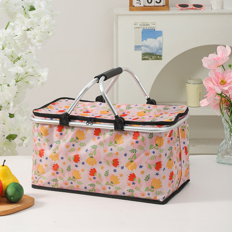 Karel | Opvouwbare koeltas met bloemenprint - Wit