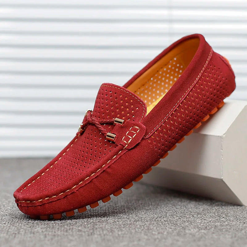 Karel | Suède loafers voor heren - Rood