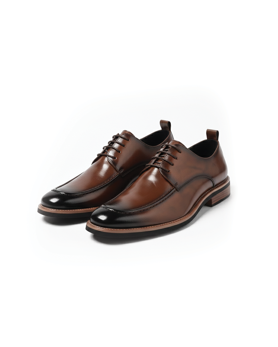 Kasper | Nette leren veterschoenen voor heren - Bruin