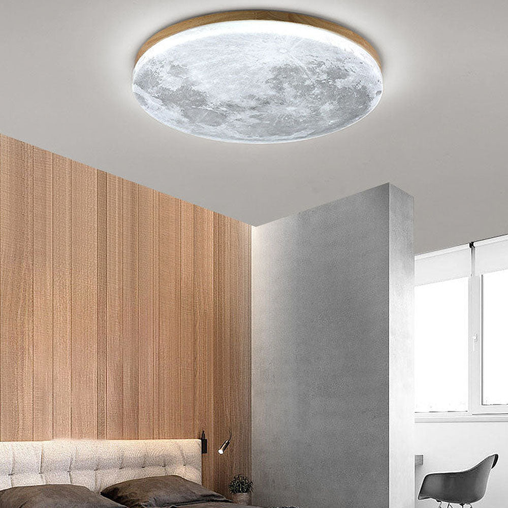 Kees | Houten plafondlamp met maandesign - foto 4