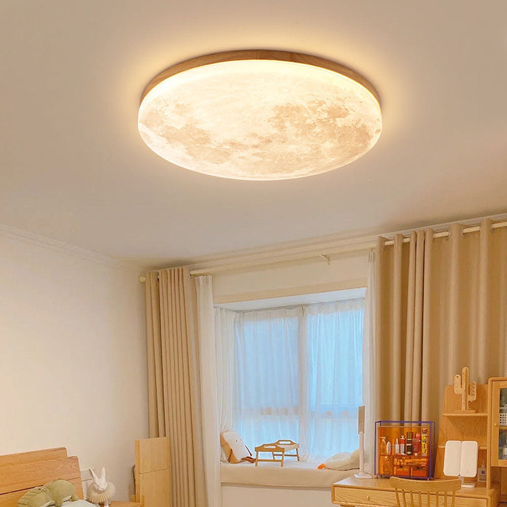 Kees | Houten plafondlamp met maandesign - foto 7